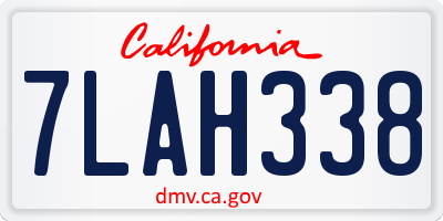 CA license plate 7LAH338