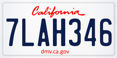 CA license plate 7LAH346