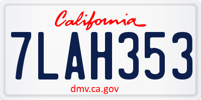 CA license plate 7LAH353