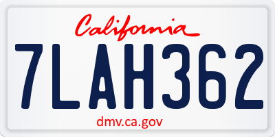 CA license plate 7LAH362