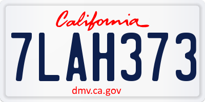 CA license plate 7LAH373