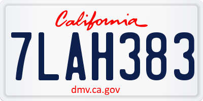 CA license plate 7LAH383