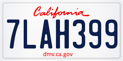 CA license plate 7LAH399
