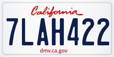CA license plate 7LAH422