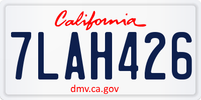 CA license plate 7LAH426