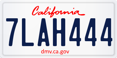 CA license plate 7LAH444