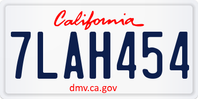 CA license plate 7LAH454
