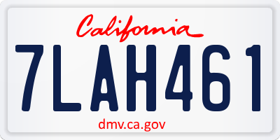 CA license plate 7LAH461