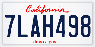 CA license plate 7LAH498