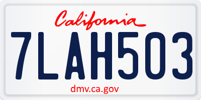 CA license plate 7LAH503
