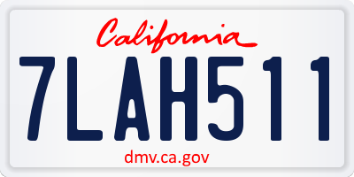 CA license plate 7LAH511