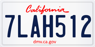 CA license plate 7LAH512