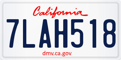 CA license plate 7LAH518
