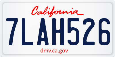 CA license plate 7LAH526