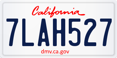 CA license plate 7LAH527