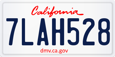 CA license plate 7LAH528