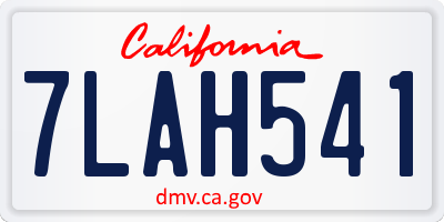 CA license plate 7LAH541