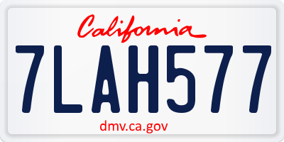CA license plate 7LAH577