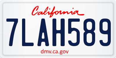 CA license plate 7LAH589