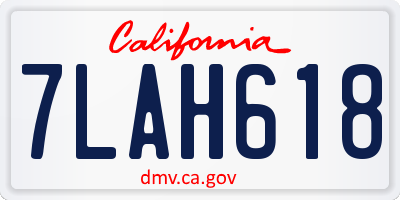 CA license plate 7LAH618