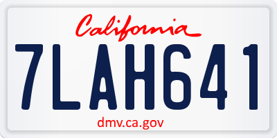 CA license plate 7LAH641