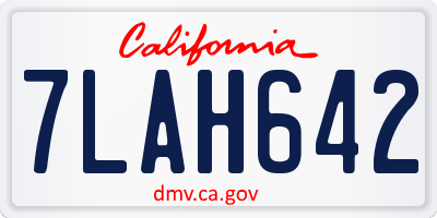 CA license plate 7LAH642