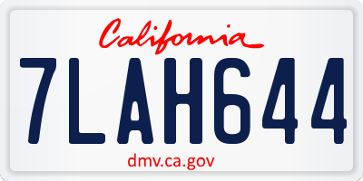 CA license plate 7LAH644