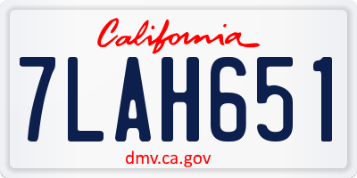 CA license plate 7LAH651