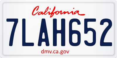 CA license plate 7LAH652