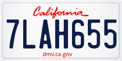 CA license plate 7LAH655