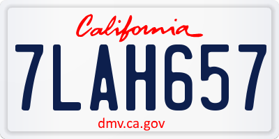 CA license plate 7LAH657