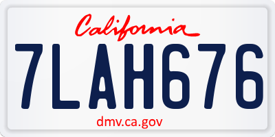 CA license plate 7LAH676