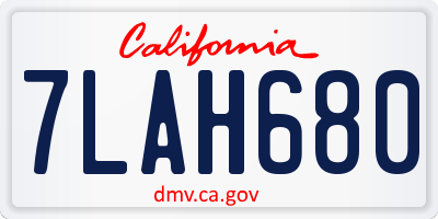 CA license plate 7LAH680