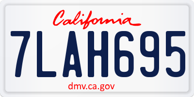 CA license plate 7LAH695