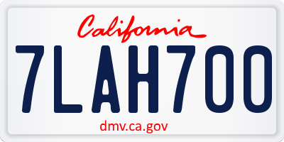 CA license plate 7LAH700