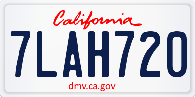 CA license plate 7LAH720
