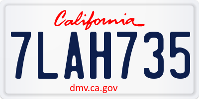 CA license plate 7LAH735