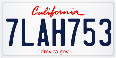 CA license plate 7LAH753