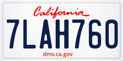 CA license plate 7LAH760
