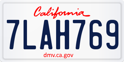 CA license plate 7LAH769