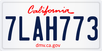 CA license plate 7LAH773