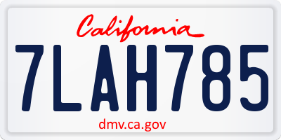 CA license plate 7LAH785