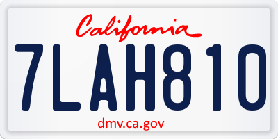 CA license plate 7LAH810