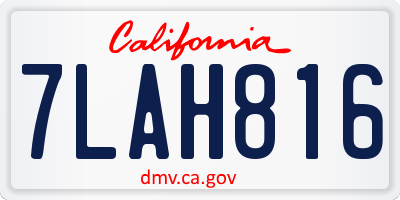 CA license plate 7LAH816