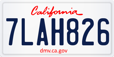 CA license plate 7LAH826