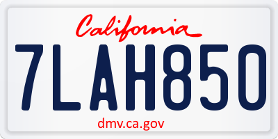 CA license plate 7LAH850