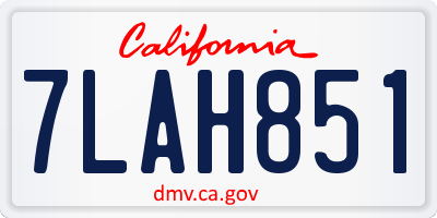 CA license plate 7LAH851