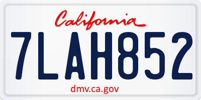 CA license plate 7LAH852