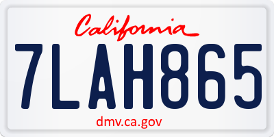 CA license plate 7LAH865