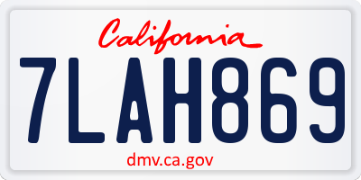 CA license plate 7LAH869